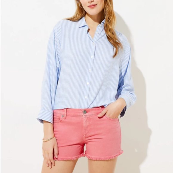 LOFT Pants - LOFT Cut Off Pink Denim Shorts, Size 16, NWT